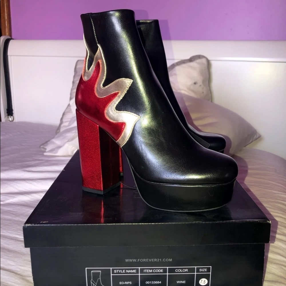 Black fire booties